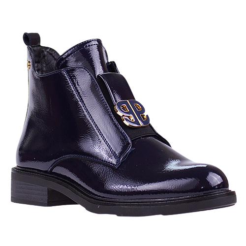 Patrizio Como Block Heeled Ankle Boots - Lanicano - Navy