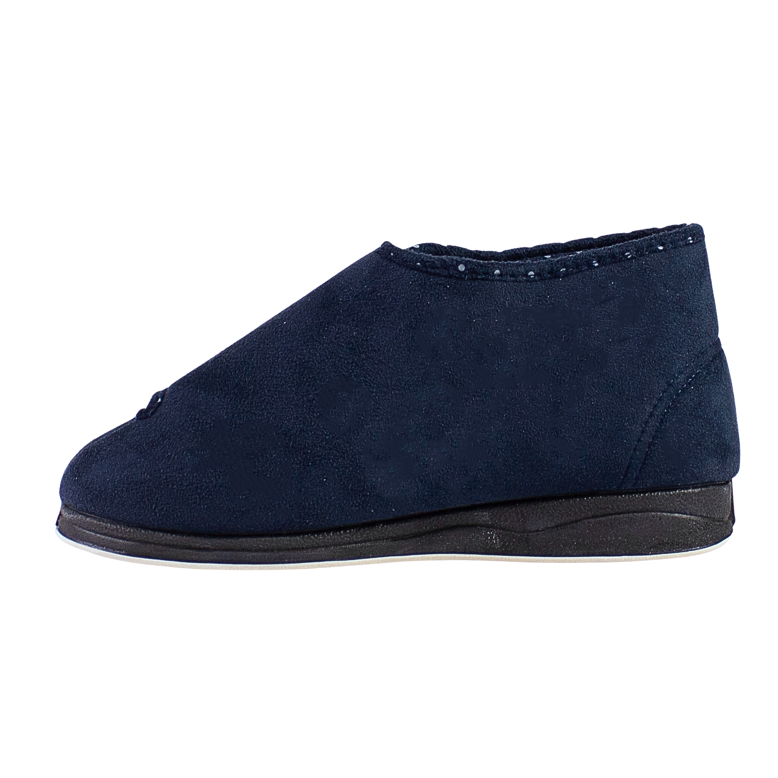 Padders Ladies Extra Wide Slippers  - Cherish - Navy