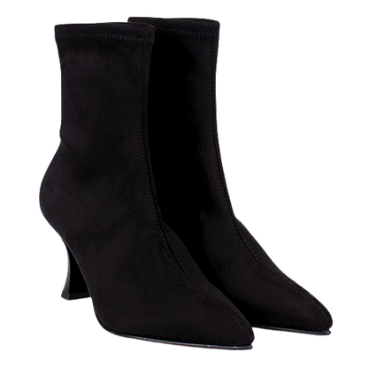 Miss Elastic Ankle Boots - 78042 - Black Suede