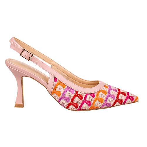 Sorento Ladies Slingback Heels - Blissful Heels - Pink Multi