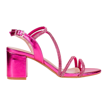 Sorento Ladies Block Heeled Sandals - Dell Lea - Fuchsia