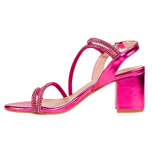 Sorento Ladies Block Heeled Sandals - Dell Lea - Fuchsia