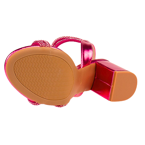 Sorento Ladies Block Heeled Sandals - Dell Lea - Fuchsia