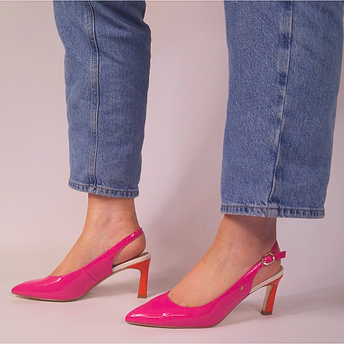 Kate Appleby Ladies Sling Back Pumps - Denver - Pink Patent