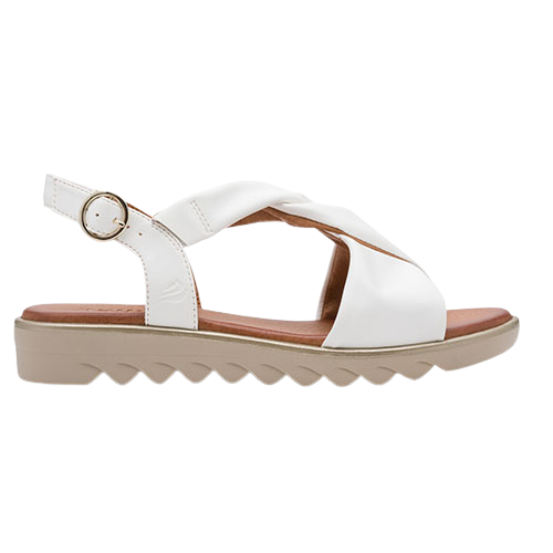 Jana Ladies Low Wedge Sandals - 28276-46 - White