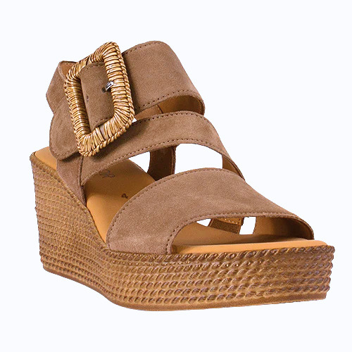 Gabor Ladies Wedge Sandals - 84.771.14 - Tan