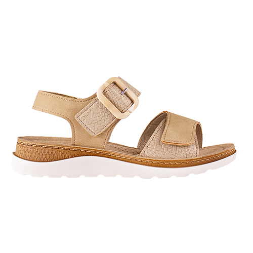 Rohde Ladies Low Wedge Sandals - 1311 - Natural