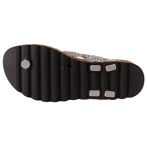 Heavenly Feet Ladies Toe Post Sandals - Crocus - Silver