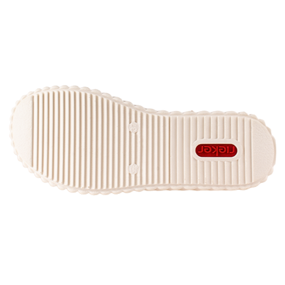 Rieker Ladies Wedge Mules - 69288-60 - Beige/Gold