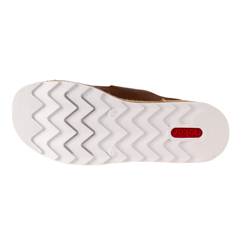 Rieker Ladies Wedge Mules - V7955 - Brown