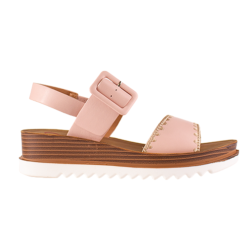 Heavenly Feet Ladies Wedge Sandals - Anya - Pink