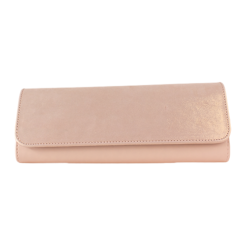 Beige clutch bag on a white background