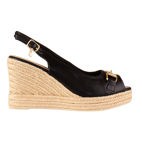 Una Healy Wedge Sandals - Savage - Black