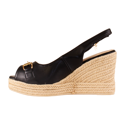 Una Healy Wedge Sandals - Savage - Black