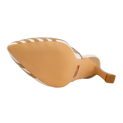 Una Healy Dressy Heeled  Sling Backs - Holiday Road - Beige/White