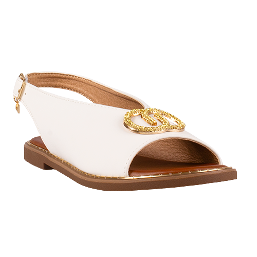 Una Healy Ladies Flat Sandals- Blank Space - White
