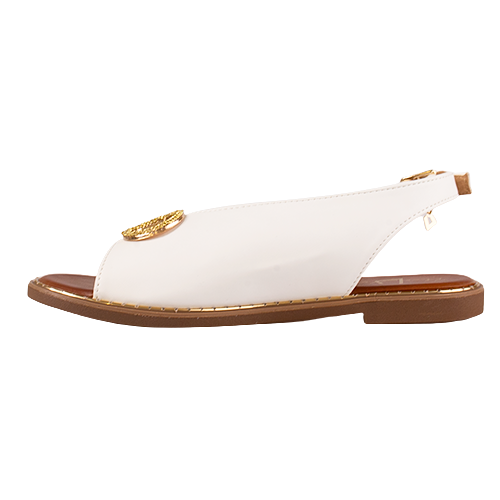 Una Healy Ladies Flat Sandals- Blank Space - White