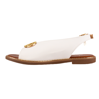 Una Healy Ladies Flat Sandals- Blank Space - White