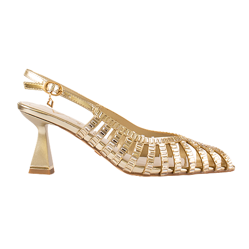Una Healy Dressy Heeled Slingbacks - Cold Heart - Gold