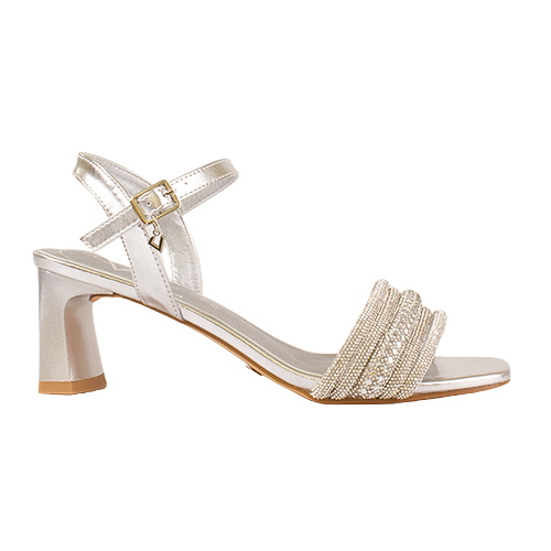 Una Healy Block  Heeled Sandals- Fantasy - Silver