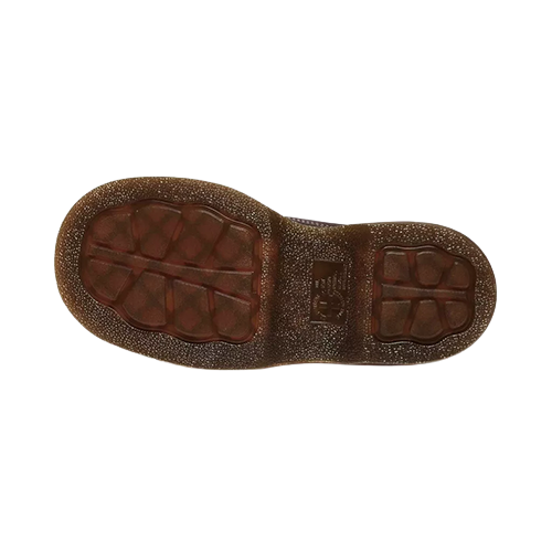 Brown shoe sole with textured pattern on a white background