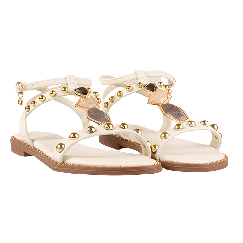 Una Healy Flat Sandals - Lets Go - White