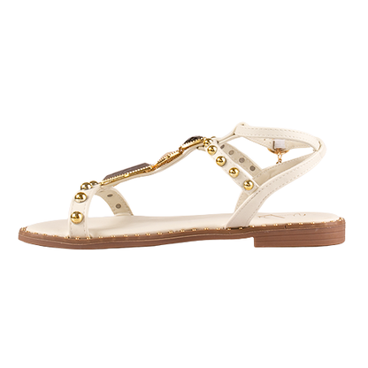 Una Healy Flat Sandals - Lets Go - White