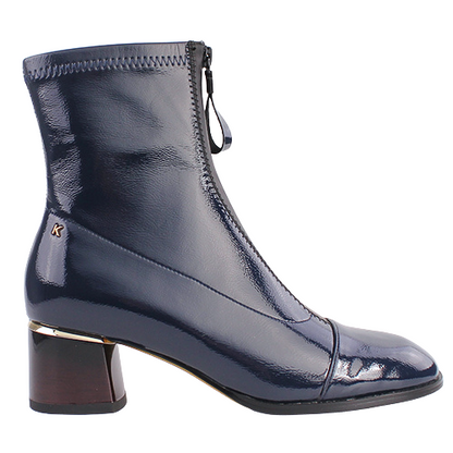 Kate Appleby Block Heeled Ankle Boots - Greenhill - Navy Patent