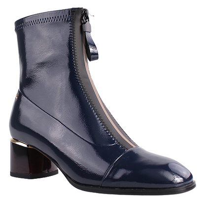 Patent block heel ankle boots clearance