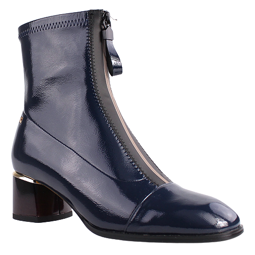 Kate Appleby Block Heeled Ankle Boots Greenhill Navy Patent Greenes Shoes