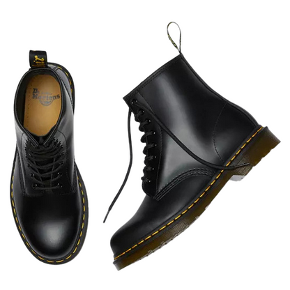 Dr.Martens Leather 8 Eye Boots- 1460 - Black Smooth