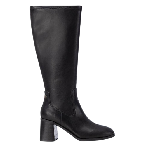 XTI Block Heeled Knee Boots - 143422 - Black