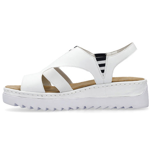 Rieker Ladies Platform Sandals - V44Y5-80 - White