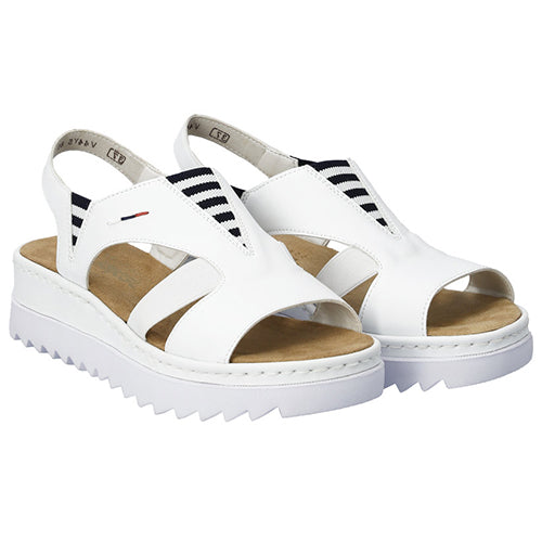 Rieker Ladies Platform Sandals - V44Y5-80 - White
