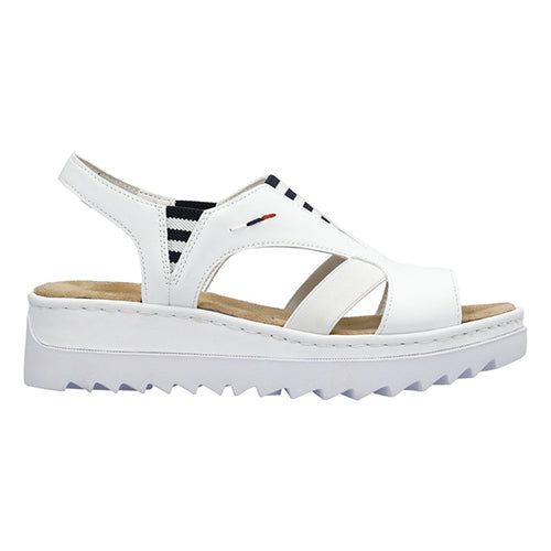 Rieker Ladies Platform Sandals - V44Y5-80 - White