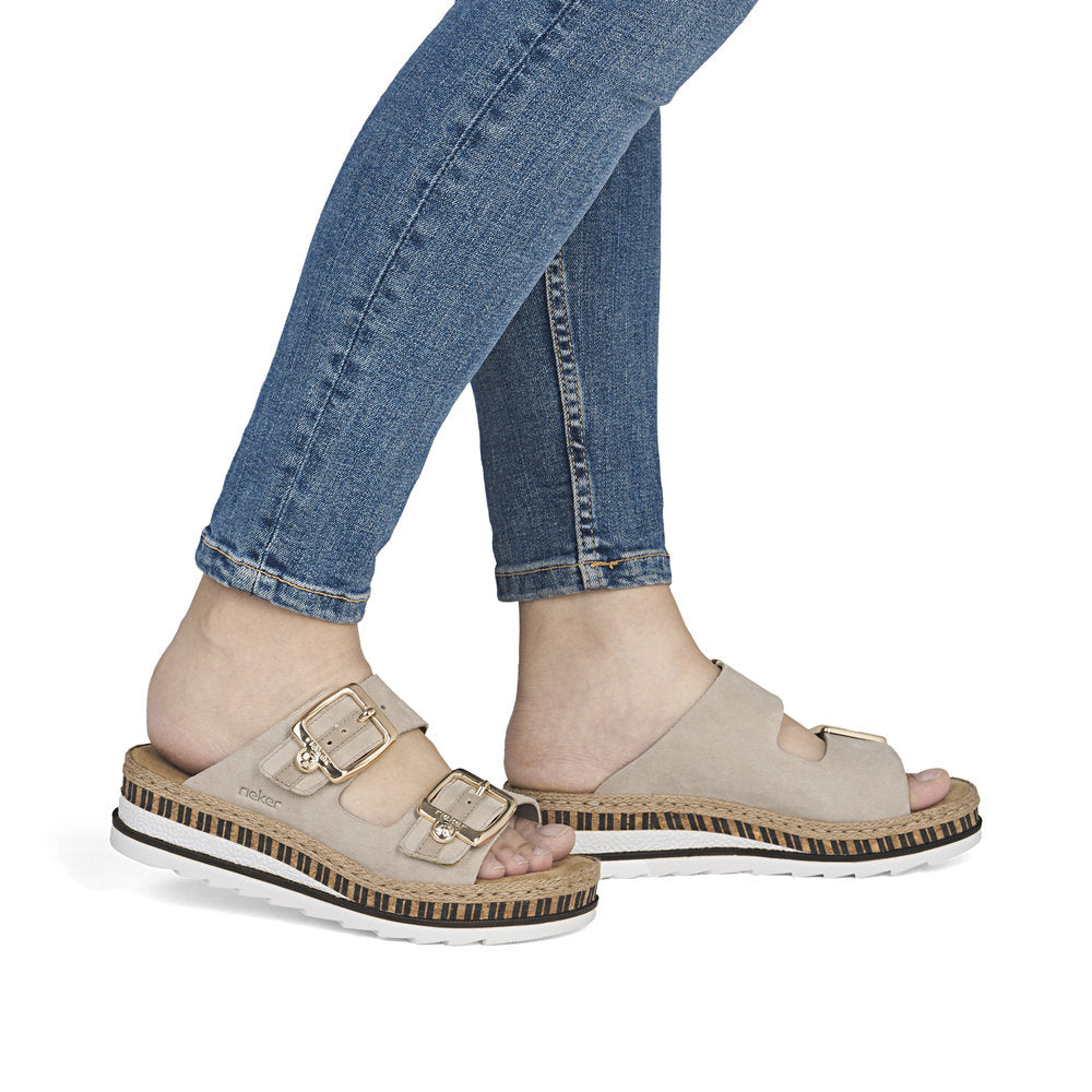 Rieker Ladies Mules - V7955-60 - Nude