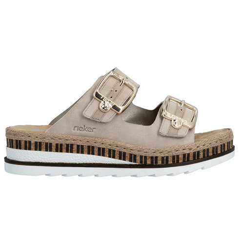 Rieker Ladies Slip On Mules - V7955 Ladies - Brown