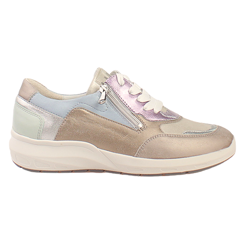 Waldlaufer Wide Fit Ladies Trainers - 831004 - Taupe Multi