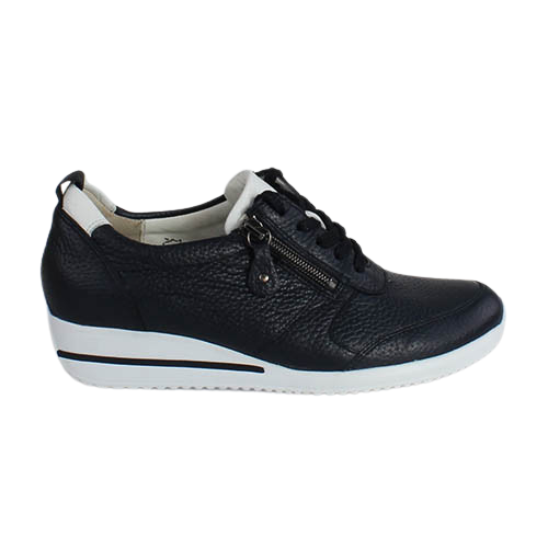 Waldlaufer Ladies Wedge Trainers - 980007 - Navy