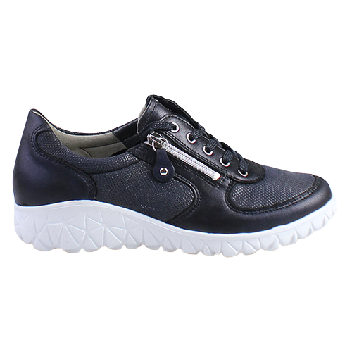 Waldlaufer Ladies Wide Fit Trainers - H89001 - Navy Leather
