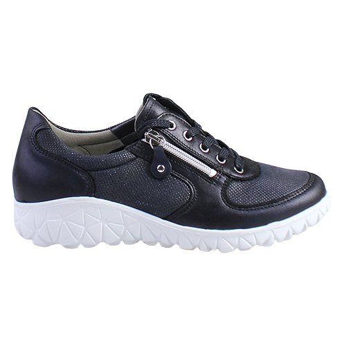 Waldlaufer Ladies Wide Fit Shoes - H89001 - Navy Leather