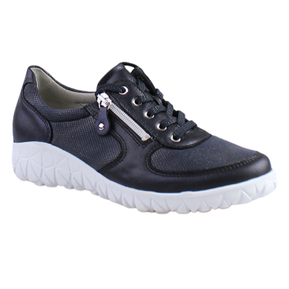 Waldlaufer Ladies Wide Fit Shoes - H89001 - Navy Leather