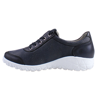 Waldlaufer Ladies Wide Fit Shoes - H89001 - Navy Leather