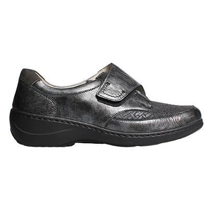 Waldlaufer Ladies Wide Fit Trainer - 607K31 - Grey Patent