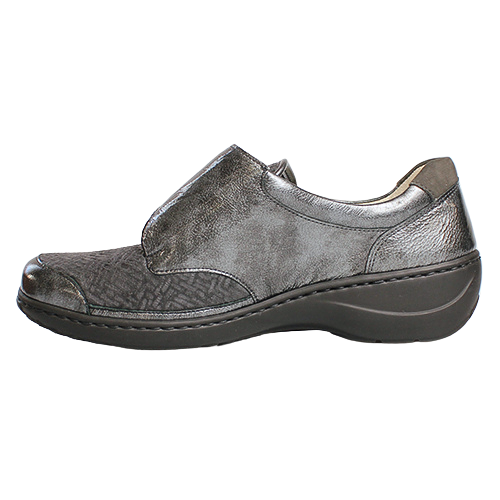 Waldlaufer Ladies Wide Fit Trainer - 607K31 - Grey Patent