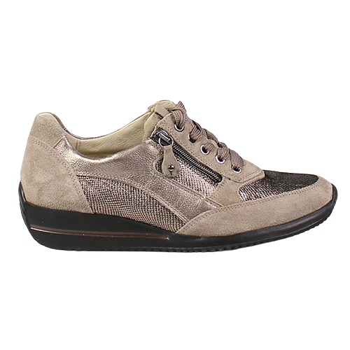 Waldlaufer Ladies Wide Fit Trainers - 980008 - Bronze