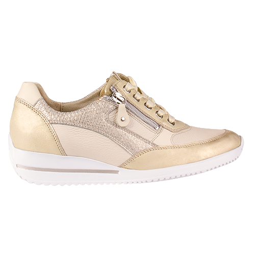 Waldlaufer Ladies Wide Fit Trainers - 980008 - Light Gold