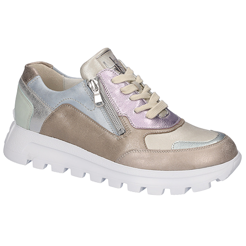 Waldlaufer Ladies Wide Fit Trainers - 993004 - Taupe Multi