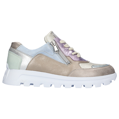 Waldlaufer Ladies Wide Fit Trainers - 993004 - Taupe Multi