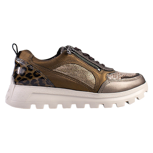 Waldlaufer Ladies Wide Fit Trainers - 993H01 - Bronze Multi